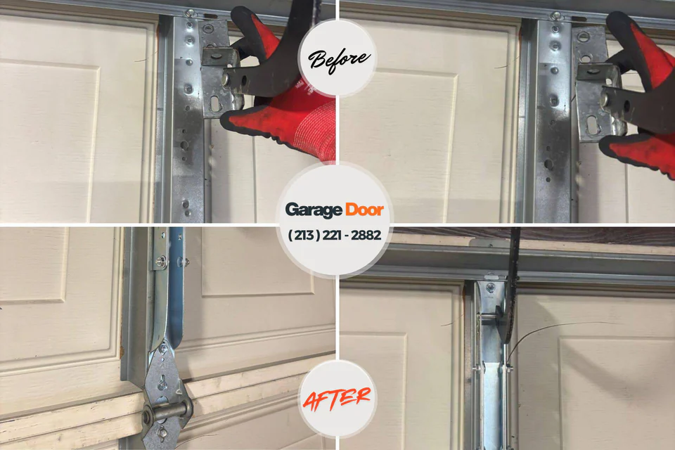 Before and after: garage door opener repair Emmetsburg, IA